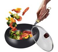 - Pan De Hierro De Acero Clásico, Chef Profundo | Pan De Hierro Sin Mentir Durable Con Tapa A Juego Para Cocinas En Casa, Barbacoa Al Aire Libre, Chefs De Restaura