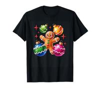 Pan de Jengibre Alegre con Bolas de Navidad Camiseta