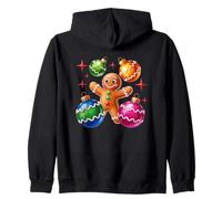 Pan de Jengibre Alegre con Bolas de Navidad Sudadera con Capucha