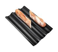 Pan de pan francés para hornear, bandeja de horno de pan francés | 3 ondas bandeja de antiadherente | Bandeja de antiadherente de de acero inoxidable para pizza, galletas, cocina de co