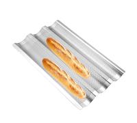 Pan de pan francés para hornear, bandeja de horno de pan francés | Anti-stick 3 ondas sartén de de acero inoxidable | Cocina, carne, galletas, pizza Pan de de