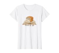 Pan de Vida Camiseta gráfica económica, Mujer, Blanco, S