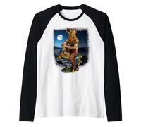 Pan Dios de la Naturaleza a la luz de la Luna Camiseta Manga Raglan