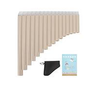 Pan Flauta en C Key para principiantes Adultos Niños, 15 tubos Instrumento de viento de resina ABS con bolsas de transporte y manual Panpipe fácil de aprender para la enseñanza, (Beige)