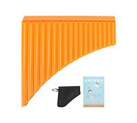 Pan Flauta en C Key para principiantes Adultos Niños, 15 tubos Instrumento de viento de resina ABS con bolsas de transporte y manual Panpipe fácil de aprender para la enseñanza, (Naranja)