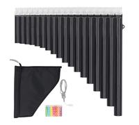 Pan Flute Instrument 18 Pipes Key of C Pan Pipe for Beginners Learning Teaching with Carrying Bag