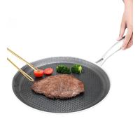 Pan For Pancakes - Honeycomb Coating Stainless Steel Grill, Non-Stick Frying Griddle, Even Heat Distribution Design, Durable Metal Construction | Versatile Cooking Pan For Egg Breakfast Outdoor C