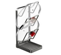 Pan Lid Organizer - Carbon Steel Countertop Holder Tray | Kitchen Pot Lid Storage Rack | Heat-resistant Drying Stand For Cutting Board Baking Sheet Utensil Oven Pantry Stove Top Indoor Outdoor Use