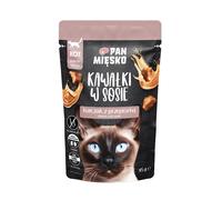 PAN MIĘSKO Trozos en salsa: pollo con codorniz, 85 g, para gatos