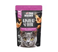 PAN MIĘSKO Trozos en salsa: pollo con gambas, 85 g, para gatos