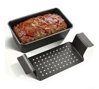 Pan para molde antiadherente para pastel de carne con bandeja de drenaje para pan tostado de acero pesado sin esfuerzo con tapa