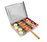 Pan Parrillas Rectangulares Utensilios Barbacoa No Esmaltados Para Vegetales Carne Pescado Fácil Limpiar Accesorios Parrillas Barbaco