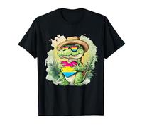 Pan Pride Cocodrilo Corazón Pan Bandera Pansexual Orgullo LGBTQ Camiseta
