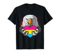 Pan Pride Eagle Pansexual Bandera Pansexual Orgullo Pansexual LGBTQ Corazón Camiseta