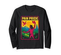 Pan Pride Hearts Not Parts Vintage LGBTQ+ pansexual unisex Manga Larga