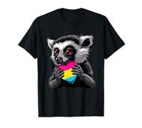 Pan Pride Lemur Heart Pan Flag Pansexualidad Orgullo pansexual Camiseta