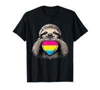 Pan Pride Perezoso Corazón Pansexual Bandera Pansexual Orgullo Pansexual LGBTQ Camiseta