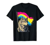 Pan Pride Wolf Pansexualidad Pansexual Orgullo Pan Flag LGBTQ Camiseta
