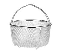 Pan Steamer Basket with Handle, Stainless Steel Mesh Steaming Draining Fryer Basket Heat Re sistant Vegetable Steamer Insert for Cooking Kitchen (Stainless steel 2)