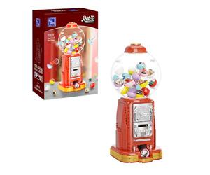 PAN TASY Máquina de Chicles Retro, Set de Construcción para Adultos | Dispensador interactivo con 12 cápsulas y notas de la suerte, modelo de sobremesa para construir, jugar y exponer