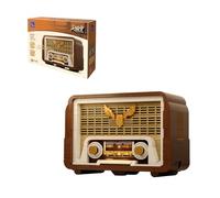 PAN TASY Set de Construcción Radio Retro para Adultos, Modelo de Radio Vintage con Módulo de Luz y Perilla de Sintonización Móvil, Amplificador para Teléfono, Kit Alimentado por Modelo de Colección