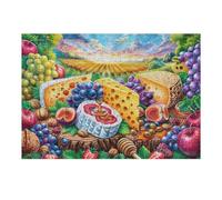 Pan y Verduras de Cosecha Puzzles 300 Piezas Construir DIY 3D Basket Bread Pastoral Rompecabezas para Adultos Maquetas Educativas Aliviar Estrés Estera Portátil 300 PCS