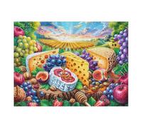 Pan y Verduras de Cosecha Puzzles 500 Piezas Construir Maquetas Detalladas Basket Bread Pastoral Rompecabezas para Adultos Desafío Intelectual Juguete Educativo 3D Moderno 500 PCS