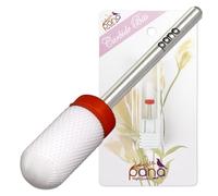 Pana Professional USA - Broca de cerámica blanca redonda para uñas (grano: fino) tamaño de vástago de 3/32 pulgadas