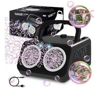 PANACARE 2.0 Máquina automática de pompas de jabón, portátil, profesional, 20000 burbujas, min con agua de burbujas, 26 agujeros, regalo para niños, bodas, cumpleaños, escenarios, fiestas