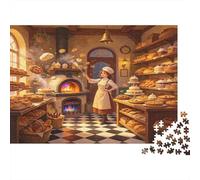 Panadería Vintage Puzzle de 1000 Piezas Papel para Adultos Escena Cálida de Panadería Puzzle para Toda la Familia Relajación Decoración Regalo 38x26cm/1000pcs