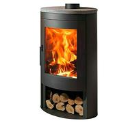 Panadero Estufa de leña Oval 1 Stone (8,7 kW, Volumen de calefacción: 270 m³, Negro)