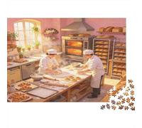 Panaderos Cocina de Panadería Puzzle de 1000 Piezas Papel Puzzle para Adultos Escena de Horneado Relajación Familia Decoración Regalo 70x50cm/1000pcs