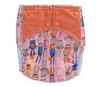 Pañal de bebé transpirable, ligero, estampado colorido, patrón de dibujos animados, lindo pañal reutilizable lavable para bebé (Coneja)