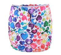 Pañal de tela grande para niños de 2 a 7 años de edad, reutilizable, lavable (corazones)