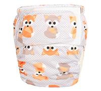 Pañal de tela para adultos, reutilizable, lavable para discapacidad, gancho y lazo (Baby Fox (grande de 26 a 50 pulgadas)