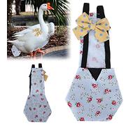 Pañales De Pato De Pollo para Mascotas Paño De Aves De Corral Lavable, Reutilizable Y Ajustable para Gallina De Pato De Ganso[L Flor Azul] Artículos de Salud