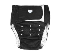 Pañal para adultos, reutilizable, lavable, ajustable, ropa interior para incontinencia para personas mayores, a prueba de fugas, transpirable, cómodos pantalones de pañales con (404 negro)