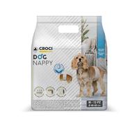 Croci Dog Nappy - Pañales Para Perros Machos - Calzoncillos Para Perros Para Orinar - Pañal Envolvente Higiénico Para Perros Machos, Antiolor, Desechable, 12 Piezas, Talla M, 40-50 Cm