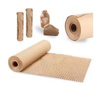 Panal Plástico Burbujas 30cm×30m, Embalaje de Papel Kraft, Sustituto de Plástico de Burbujas y Biodegradable (Marrón)