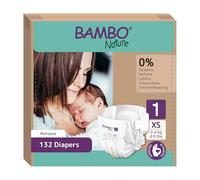 Pañales Bambo Nature talla 1 - 2 a 4 kg (Pack 6 x 22 Un)
