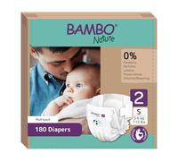 Pañales Bambo Nature talla 2 - 3 a 6 kg (Pack 6 x 30 Un)