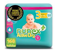 Pañales Bebé Active Dry Talla 3 (4-10 kg), 168 pañales, Super Absorbente Extra Seco Protección Óptima para la Piel de tu Bebé