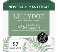 Pañales-braguita LILLYDOO green - talla 6 (13+ kg), caja de medio mes (57 unidades), protección contra fugas, suaves con la piel, sin cloro ni lociones y testados dermatológicamente