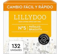 Pañales-braguita LILLYDOO - talla 5 (11+ kg), caja mensual (132 unidades), protección contra fugas, delicados con la piel, suaves, sin perfumes ni lociones, dermatológicamente testados
