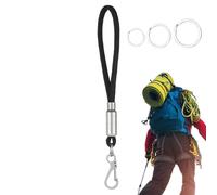 Pañales de carabiner con correa, llavero Paracord para hombre,Clip de llavero paracord resistente - Cuerda de paracaídas con 3 anillos clave, gancho para hombres mujeres al aire libre, Negro , Se