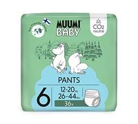 Pañales de entrenamiento ecológicos Muumi Baby, talla 6, 12-20 KG, 36 pañales braguita premium | suaves y agradables para la piel, sin productos químicos innecesarios |