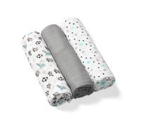 Pañales de muselina de bambú para bebé, 3 unidades, 70 x 70 cm, suaves, hipoalergénicos, regalo ideal para nacimientos, color gris