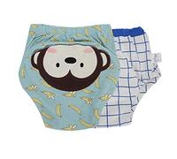 Pañales de tela con parche de dibujos animados, juego de pañales lavables para entrenamiento de inodoro de bebé para un aprendizaje cómodo, 2 uds. (pequeño mono 90)
