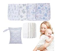 Pañales de tela para bebé, juego de pañales lavables y reutilizables con 4 insertos absorbentes | Cierre ajustable y forro transpirable, incluye húmeda para almacenamiento (6-35 libras)