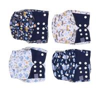 Pañales de tela reutilizables Pañales lavables para recién nacidos Juego de 4 piezas Ajustable Transpirable Impermeable Cómodo para bebés Niños Niñas 3 15 kg Respetuoso con el